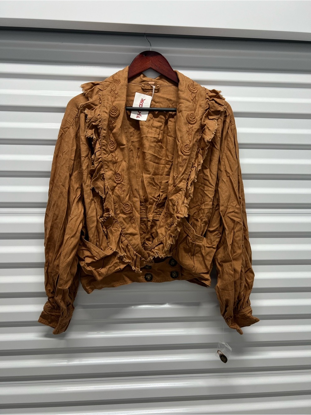 Rag & Bone Embroidered Fringe Bomber in Brown size M